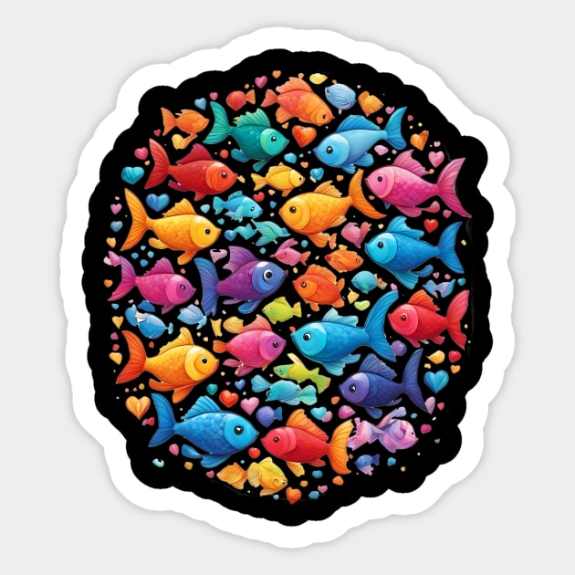 School of Fish Sticker by animegirlnft